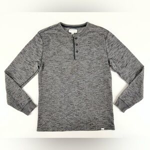 Free Assembly Mens Heather Gray Long Sleeve Henley Shirt Size Medium